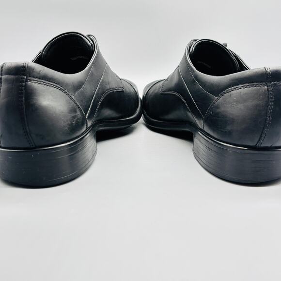 Ecco Shoes Mens 11 Black Leather Citytray Cap Toe Oxford Lace Up Slip On Dress main image 8